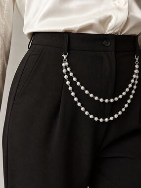 Silver Tone Double Chain Waist Necklace